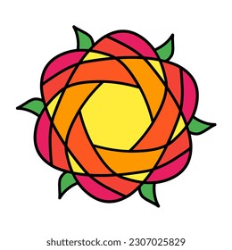 Icono de flor. Pictogramas vectoriales editables aislados en fondo blanco con varios colores
