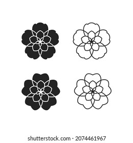 Icon of flower with five petals, logo template