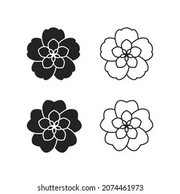 Icon of flower with five petals, logo template