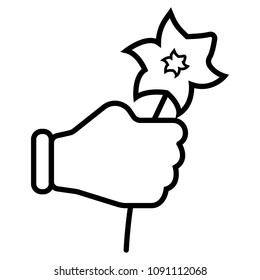 icon of the flower in the hand