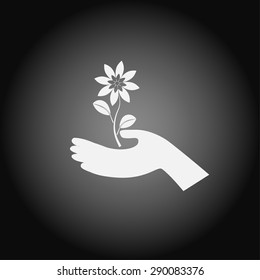 icon of the flower in the hand