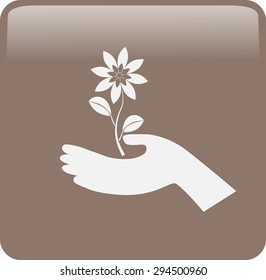 Similar Images, Stock Photos & Vectors of icon of the flower in the