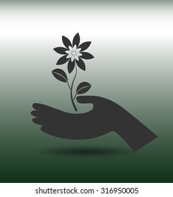 icon of the flower in the hand