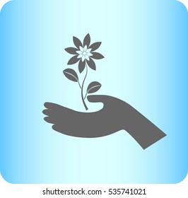 icon of the flower in the hand