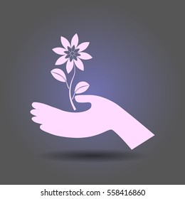 icon of the flower in the hand