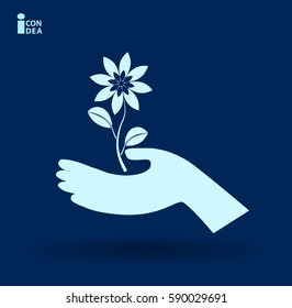 icon of the flower in the hand