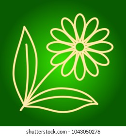 Icon flower with leaves.