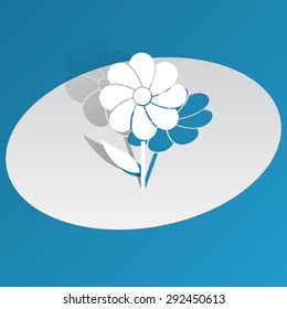 icon of a flower made of paper, vector illustration