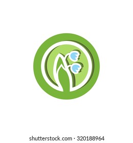 Icon of a flower. On white background can be used as a design element.
Lily of the valley. Vector.