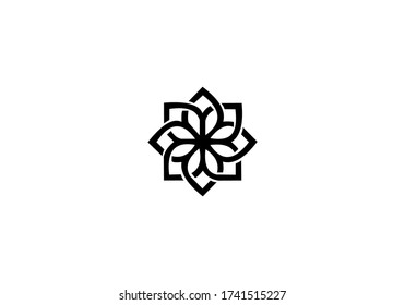 icon flower ornament vector logo