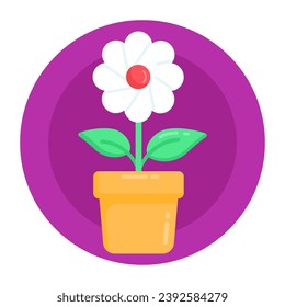 An icon of flower plantation in flat design 