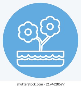 Ícono Flor. adecuado para símbolo de jardín. estilo ojos azules. diseño simple editable. vector de plantilla de diseño. ilustración de símbolo simple