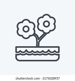 Icon Flower Pot. suitable for garden symbol. line style. simple design editable. design template vector. simple symbol illustration
