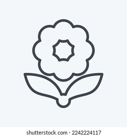 Icon Flower. related to Flora symbol. line style. simple illustration. plant. Oak. leaf. rose