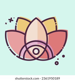 Icon Flower. related to Indigenous People symbol. MBE style. simple design editable. simple illustration