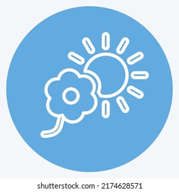 Icono Flor a la luz del sol. adecuado para símbolo de jardín. estilo ojos azules. diseño simple editable. vector de plantilla de diseño. ilustración de símbolo simple