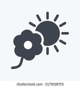 Icono Flor a la luz del sol. adecuado para símbolo de jardín. estilo glifo. diseño simple editable. vector de plantilla de diseño. ilustración de símbolo simple