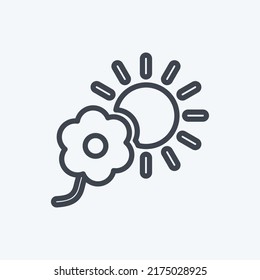 Icono Flor a la luz del sol. adecuado para símbolo de jardín. estilo de línea. diseño simple editable. vector de plantilla de diseño. ilustración de símbolo simple