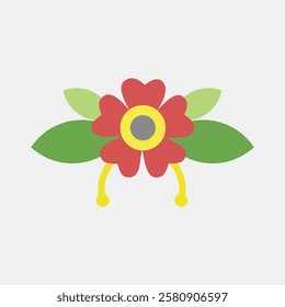 Icon flower. Traditional tattoo elements. Icon in flat style.