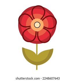 Un icono del diseño plano de la planta floreciente 
