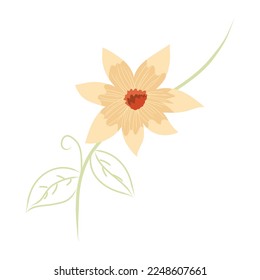 Un icono del diseño plano de la planta floreciente 