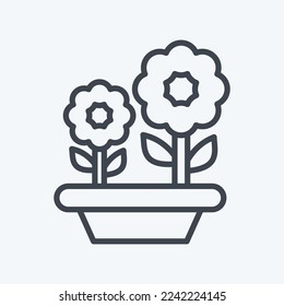 Icon Flowers. related to Flora symbol. line style. simple illustration. plant. Oak. leaf. rose