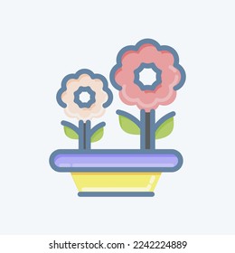 Icon Flowers. related to Flora symbol. doodle style. simple illustration. plant. Oak. leaf. rose