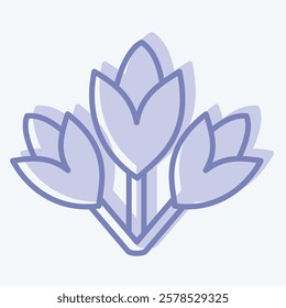 Icon Flowers. related to Summer symbol. two tone style. design editable