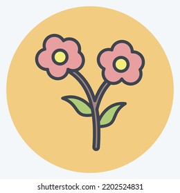 Icon Flowers. suitable for City Park symbol. color mate style. simple design editable. design template vector. simple illustration