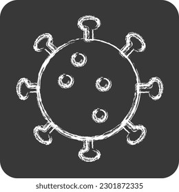 Icon Flu Virus. suitable for flu symbol. chalk Style. simple design editable. design template vector