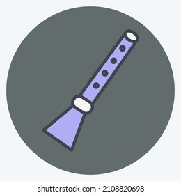 Icon Flute - Color Mate Style - Simple illustration, Good for Prints , Announcements, Etc