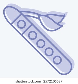 Icon Flute. related to Native American symbol. two tone style. design editable