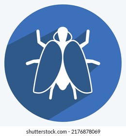 Icon Fly II. suitable for Animal symbol. long shadow style. simple design editable. design template vector. simple symbol illustration