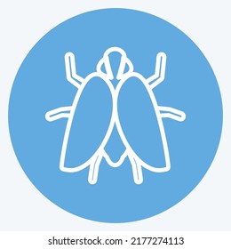 Icon Fly II. suitable for Animal symbol. blue eyes style. simple design editable. design template vector. simple symbol illustration