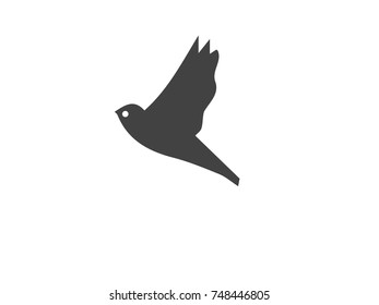 Icon Flying bird .Icon symbol isolated on white background. Vector illustration.