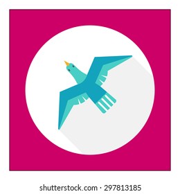 Icon of flying blue bird