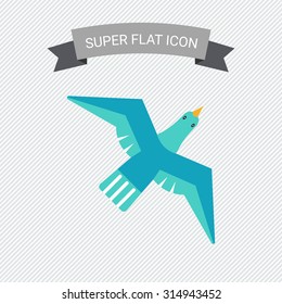 Icon of flying blue bird