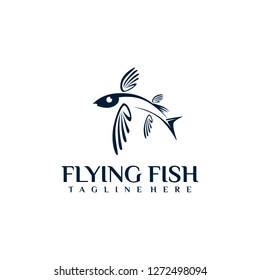 icon of flying fish Logo Vector