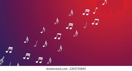 icon of flying musical notes, illustration of a falling musical note symbol