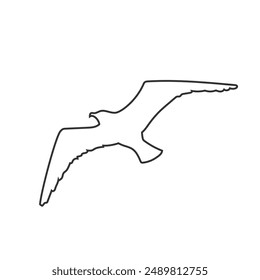 Icon of flying seagull silhouette vector