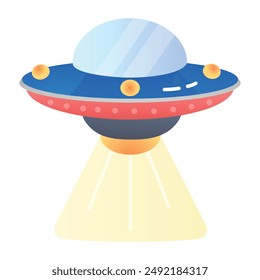 Un icono de ovni volador en estilo plano 