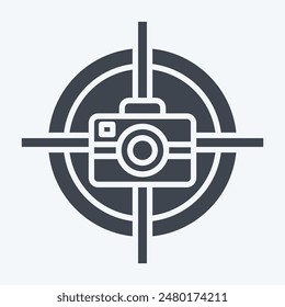 Icon Focus Camera. related to Cinema symbol. glyph style. simple design illustration