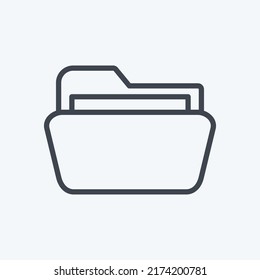 Icon Folder 2. suitable for Web Interface symbol. line style. simple design editable. design template vector. simple symbol illustration