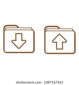 Icon folder contain download and install in vector