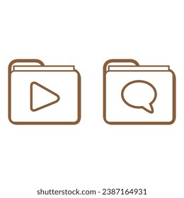 La carpeta de iconos contiene medios y chat en vector