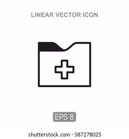 Icon folder for documents. Completed line, suitable for any projects. Web, design and printing
