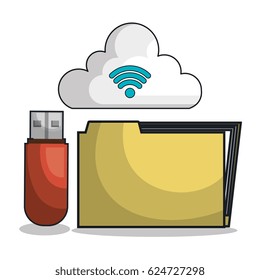 icon folder files archive isolated