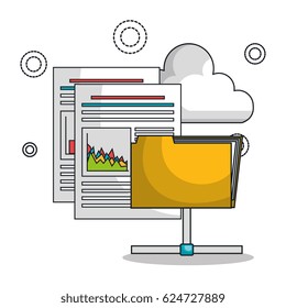icon folder files archive isolated