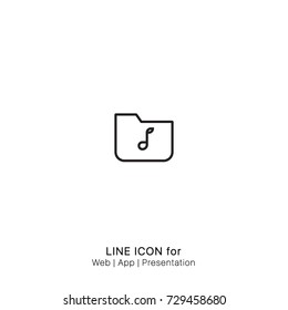 Icon folder media audio graphic design single icon vector