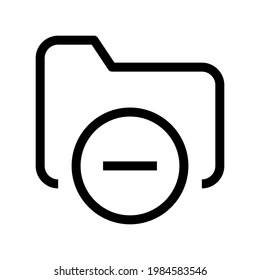 Icon Folder Minus With Style Outline